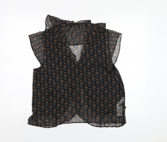 Womens UK Size M Mango Black Basic Blouse