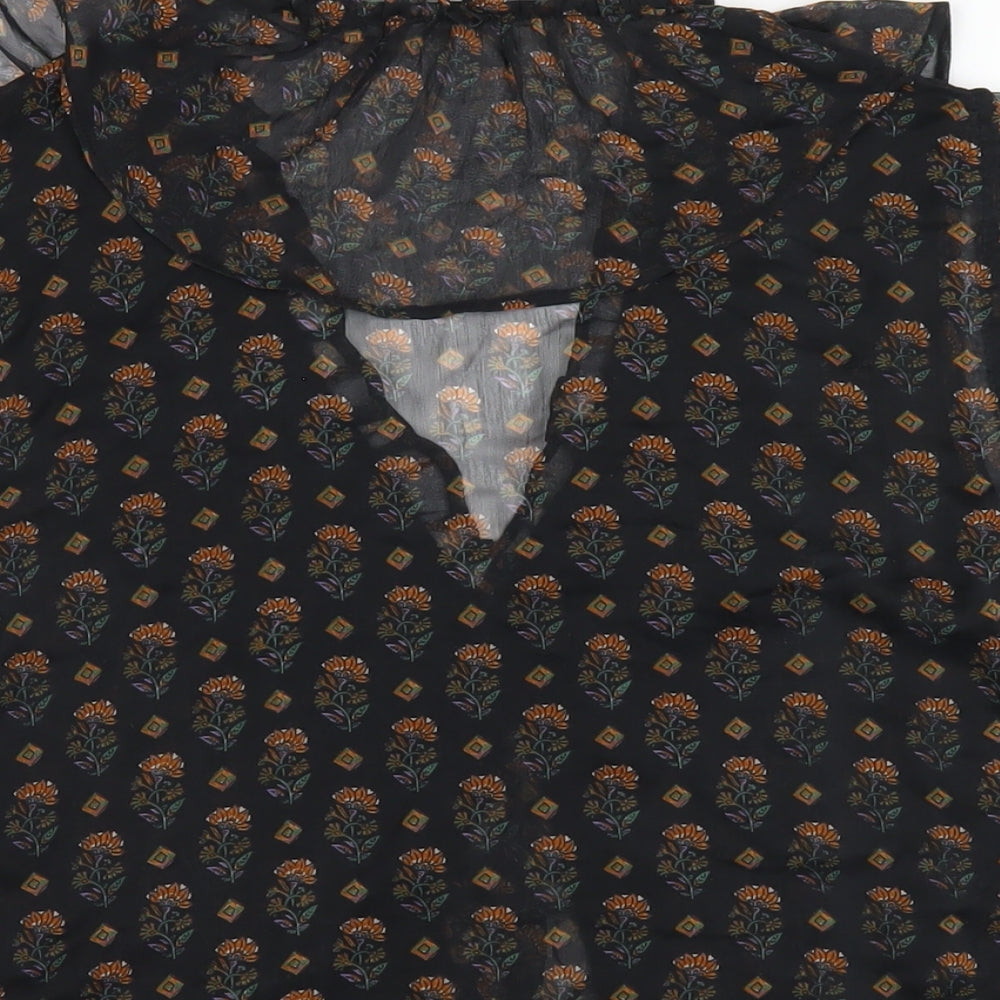 Womens UK Size M Mango Black Basic Blouse