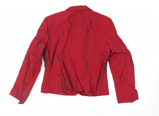Country Casuals Womens Red Jacket Blazer Size 14 Button - Vintage