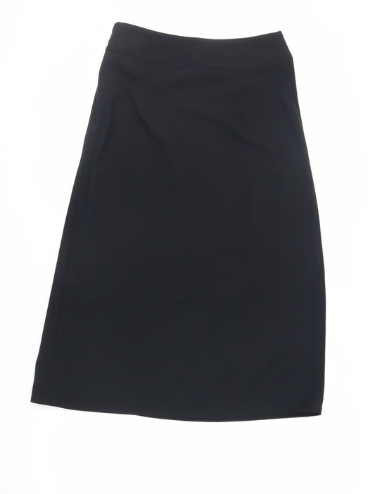 Marks and Spencer Womens Black Polyester A-Line Skirt Size 10 Zip