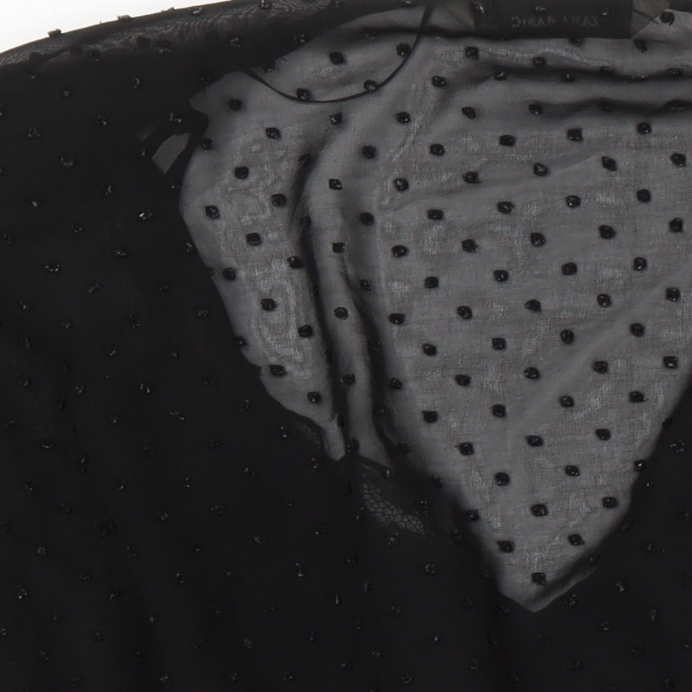 Womens UK Size M Zara Black Tunic Blouse