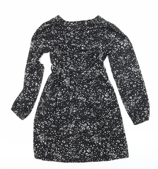 New Look Womens Multicoloured Geometric Polyester Fit & Flare Size 4 V-Neck