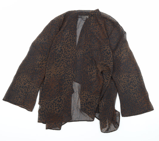Roman Originals Womens Multicoloured V-Neck Animal Print Polyester Wrap Jumper Size 18