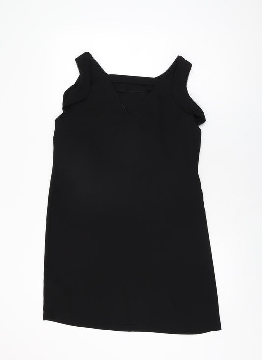 NEXT Womens Black Polyester Shift Size 10 Round Neck Pullover