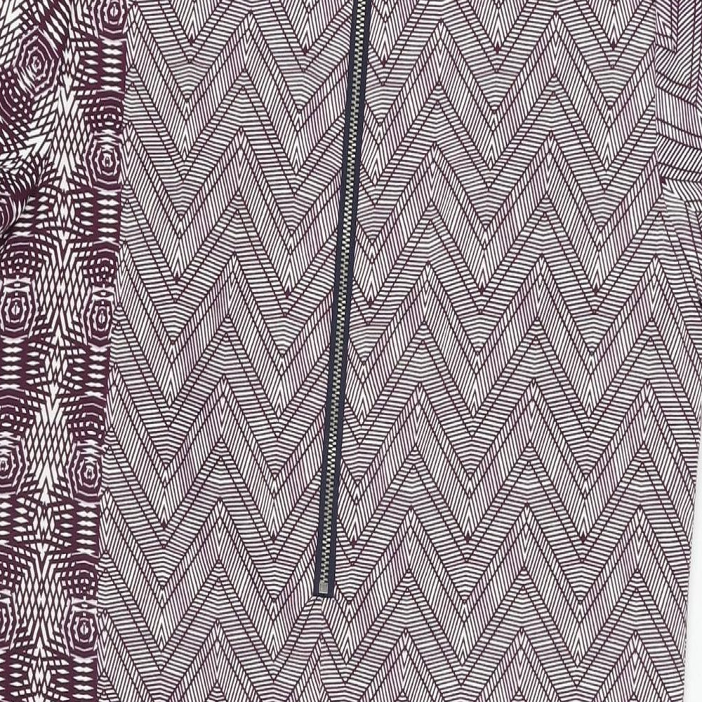 NEXT Womens Multicoloured Geometric Polyester Shift Size 6 Round Neck Zip