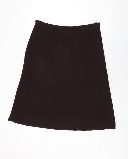 Bonmarché Womens Brown Polyester Swing Skirt Size 16 Zip