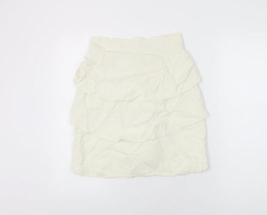 Temperley Womens Ivory Acetate A-Line Skirt Size 10 Zip