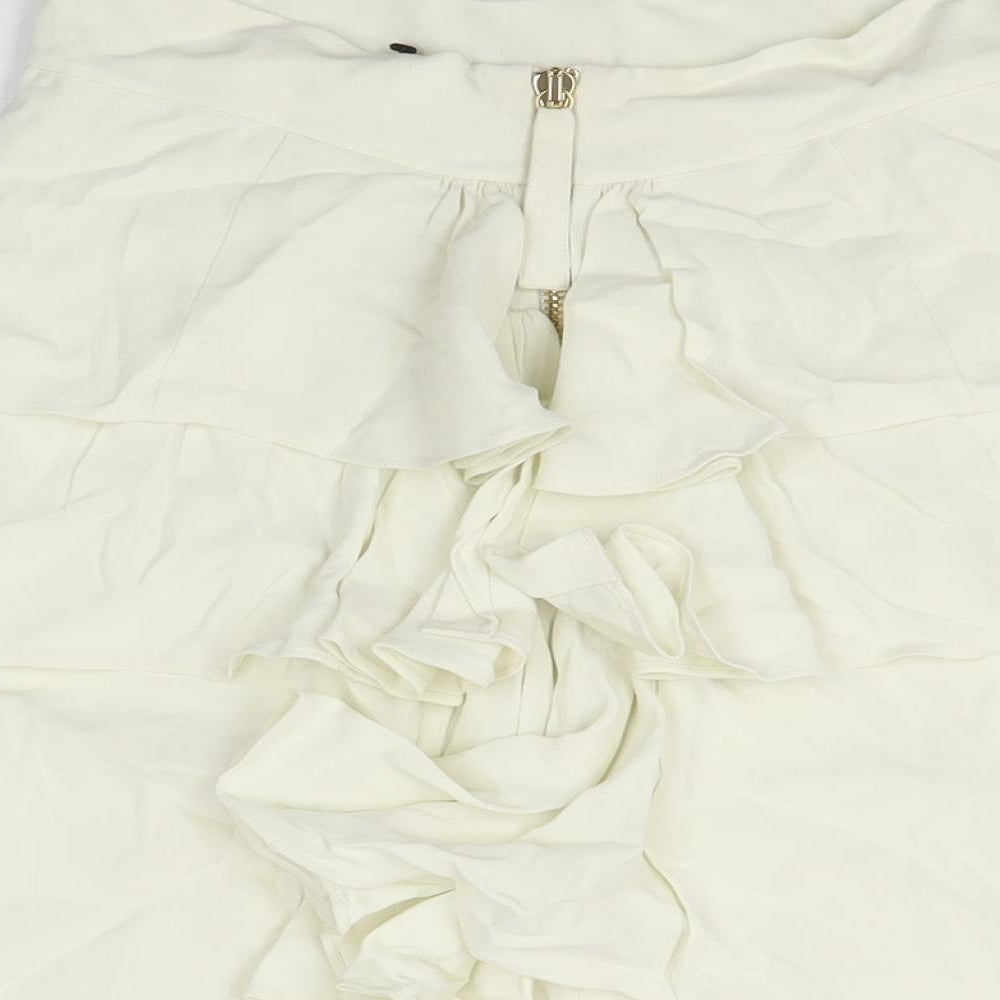 Temperley Womens Ivory Acetate A-Line Skirt Size 10 Zip