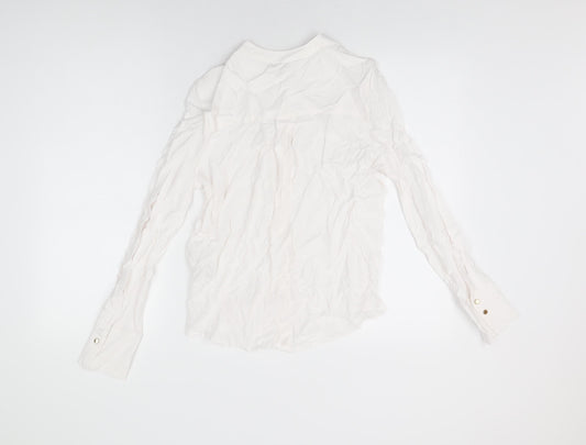 Womens UK Size 6 Marks and Spencer White Basic Button-Up