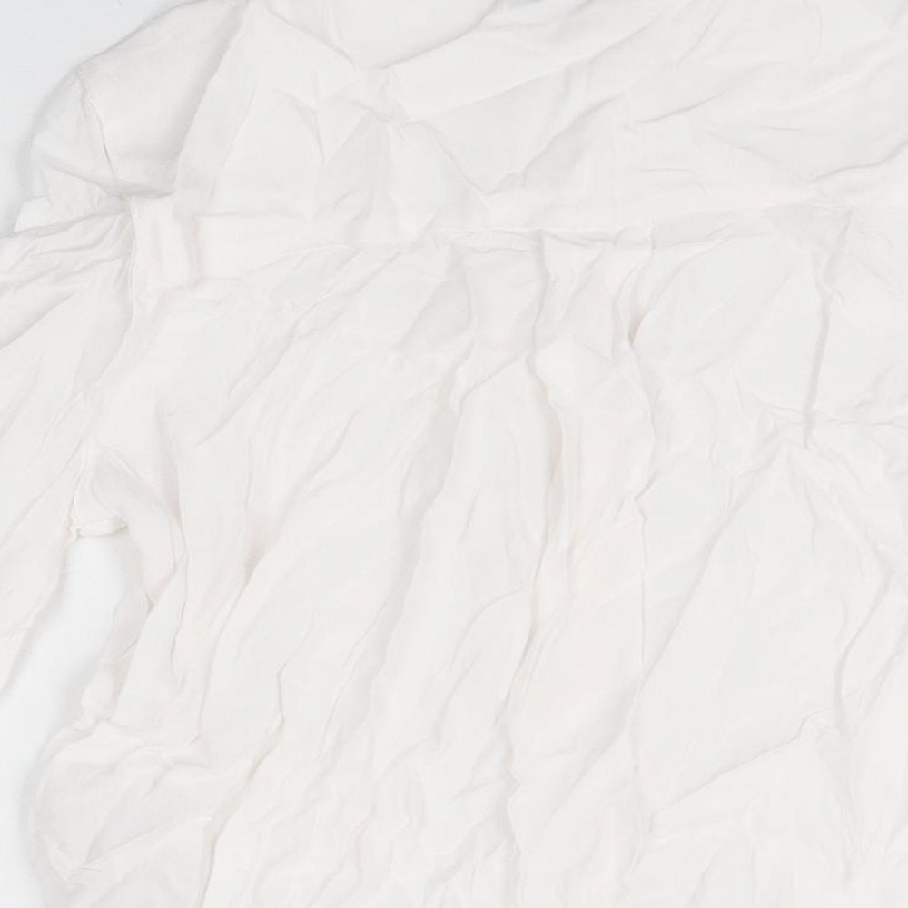 Womens UK Size 6 Marks and Spencer White Basic Button-Up