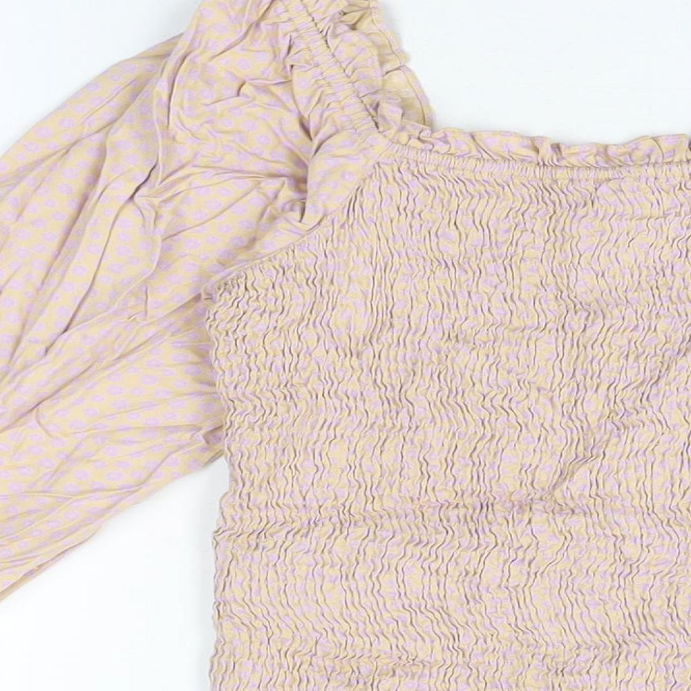 Womens UK Size S Pieces Pink Basic T-Shirt