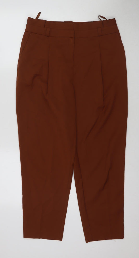 Womens UK Size 12 New Look Regular Fit Brown Trousers