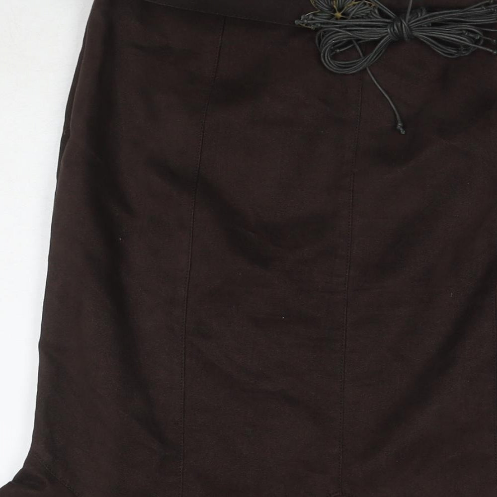 Principles Womens Brown Polyester Trumpet Skirt Size 8 Zip