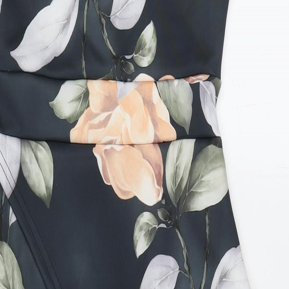 Boohoo Womens Multicoloured Floral Polyester A-Line Size 10 Round Neck Pullover