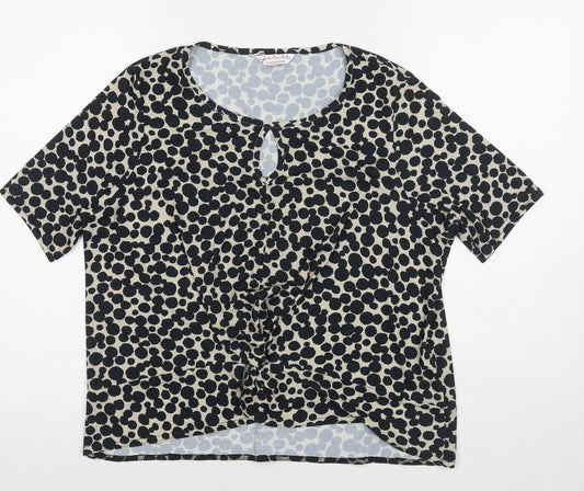 Womens UK Size 12 Kaleidoscope Black Basic Blouse