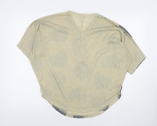 Womens UK Size S Apricot Beige Basic T-Shirt