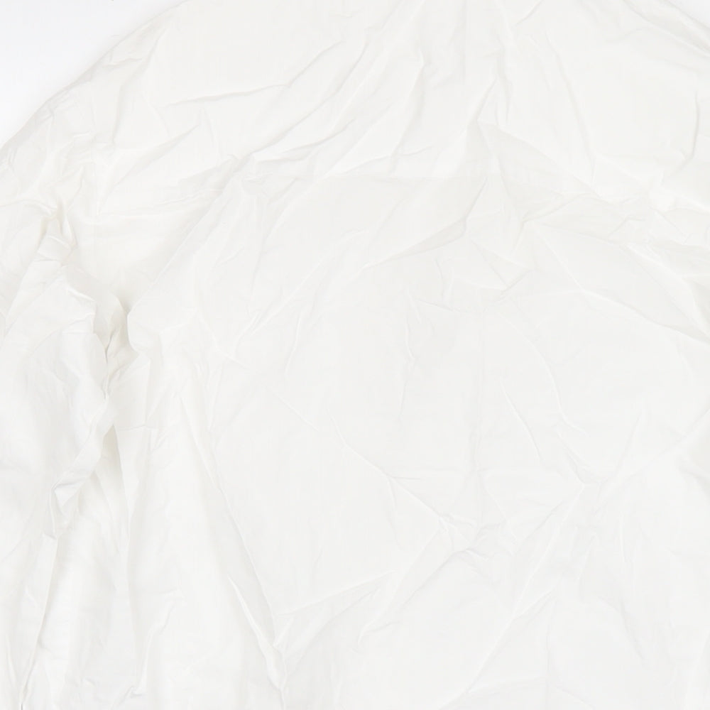 Glamorous Womens White Viscose Basic Button-Up Size 8 Collared