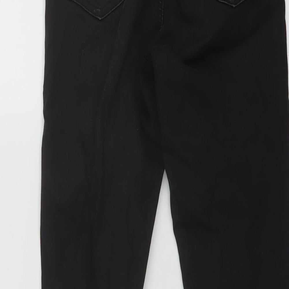 Topshop Womens Black Cotton Skinny Jeans Size 24 in L27 in Regular Button