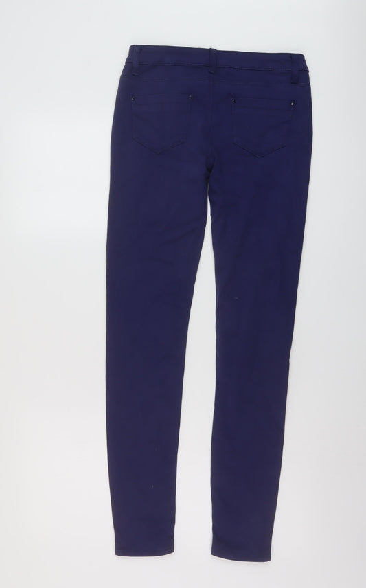 Denim & Co. Womens Blue Cotton Skinny Jeans Size 6 L30 in Regular Button