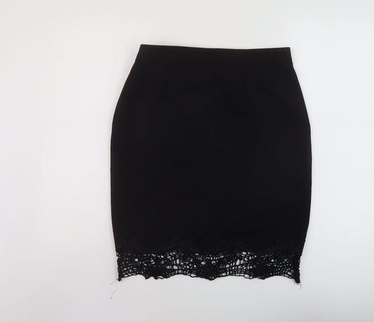 Kaleidoscope Womens Black Polyester Straight & Pencil Skirt Size 12 Zip