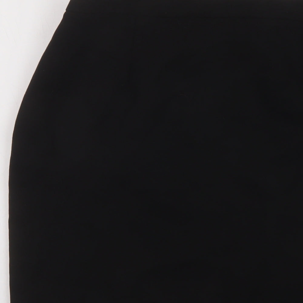 Brand and care label for Kaleidoscope women’s black polyester straight & pencil skirt, size UK 12, zip