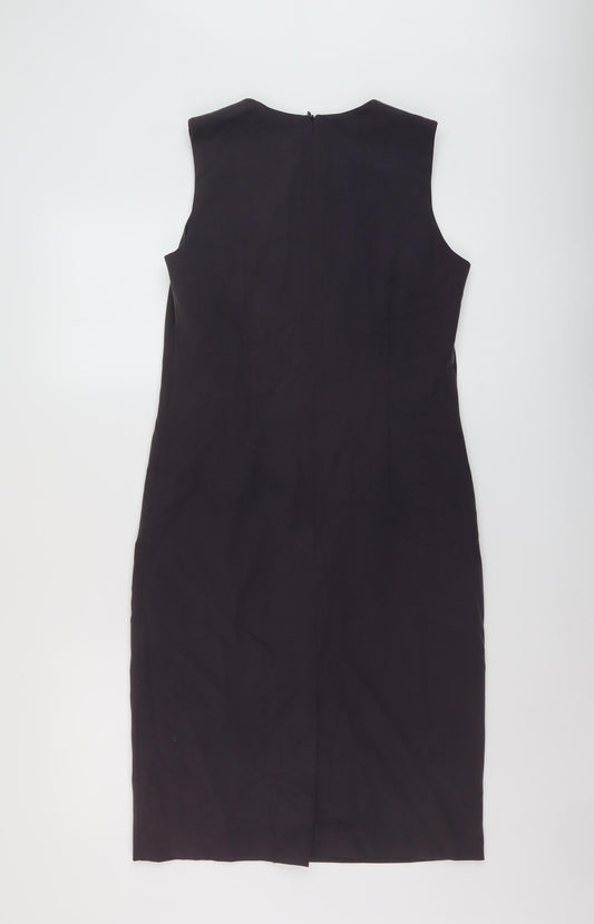 Wallis Womens Purple Polyester Sheath Size 10 V-Neck Zip