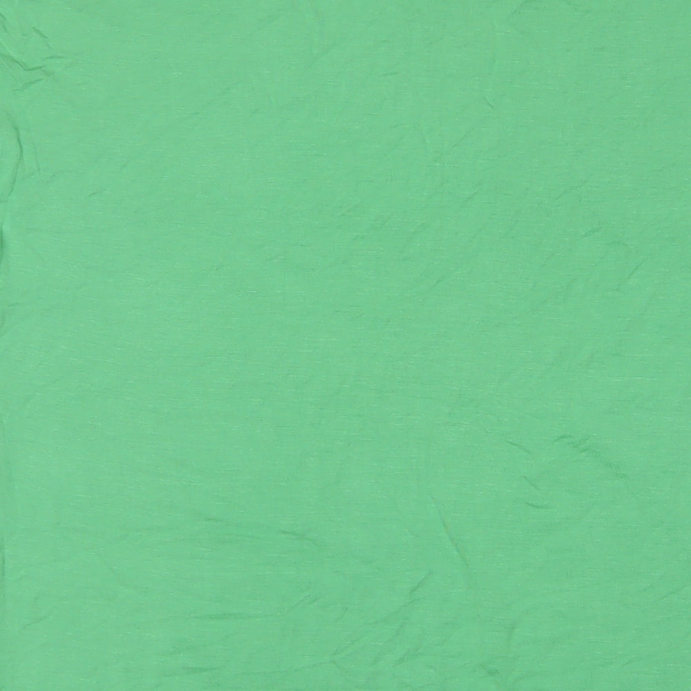 Los Angeles Womens Green Viscose Basic T-Shirt Size 14 Crew Neck