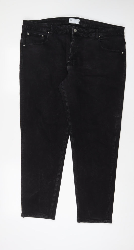 Mens UK Size 42 in ASOS Regular Fit Tapered Black Jeans