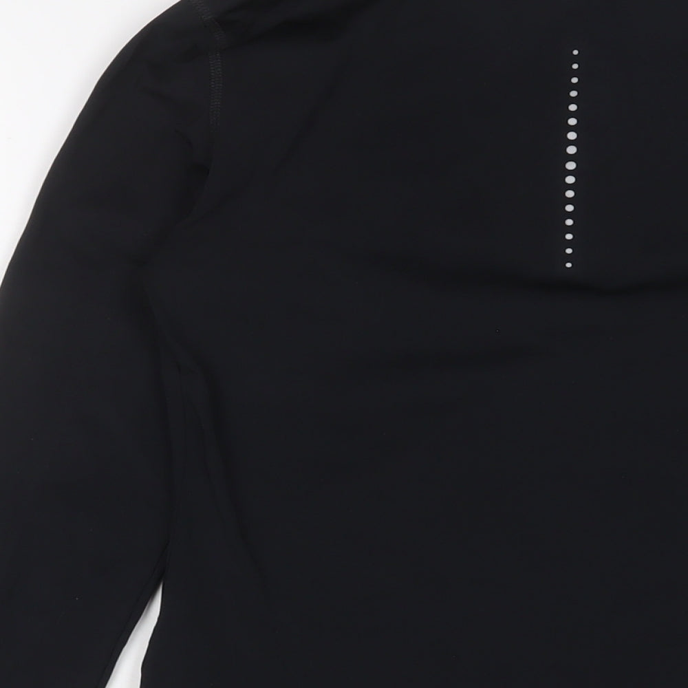 GOODMOVE Womens Black Polyester Basic Casual Size 6 High Neck Zip