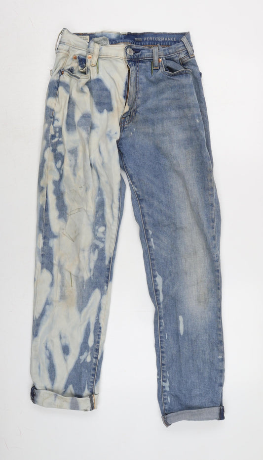 Levi's Mens Blue Cotton Blend Straight Jeans Size 26 in L29 in Regular Zip