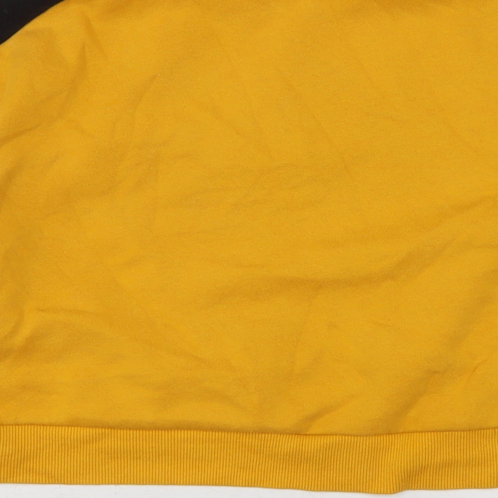 Divided Womens Yellow Cotton Pullover Sweatshirt Size S Zip