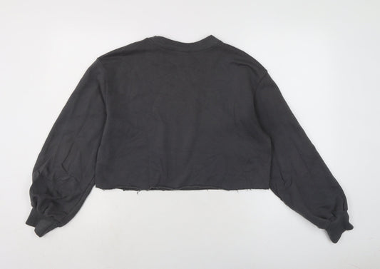 Divided Womens Grey Cotton Pullover Sweatshirt Size M