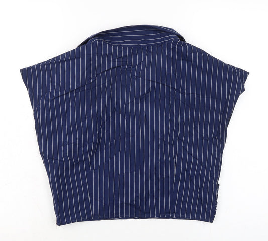 Womens UK Size 14 Boohoo Blue Cropped Blouse