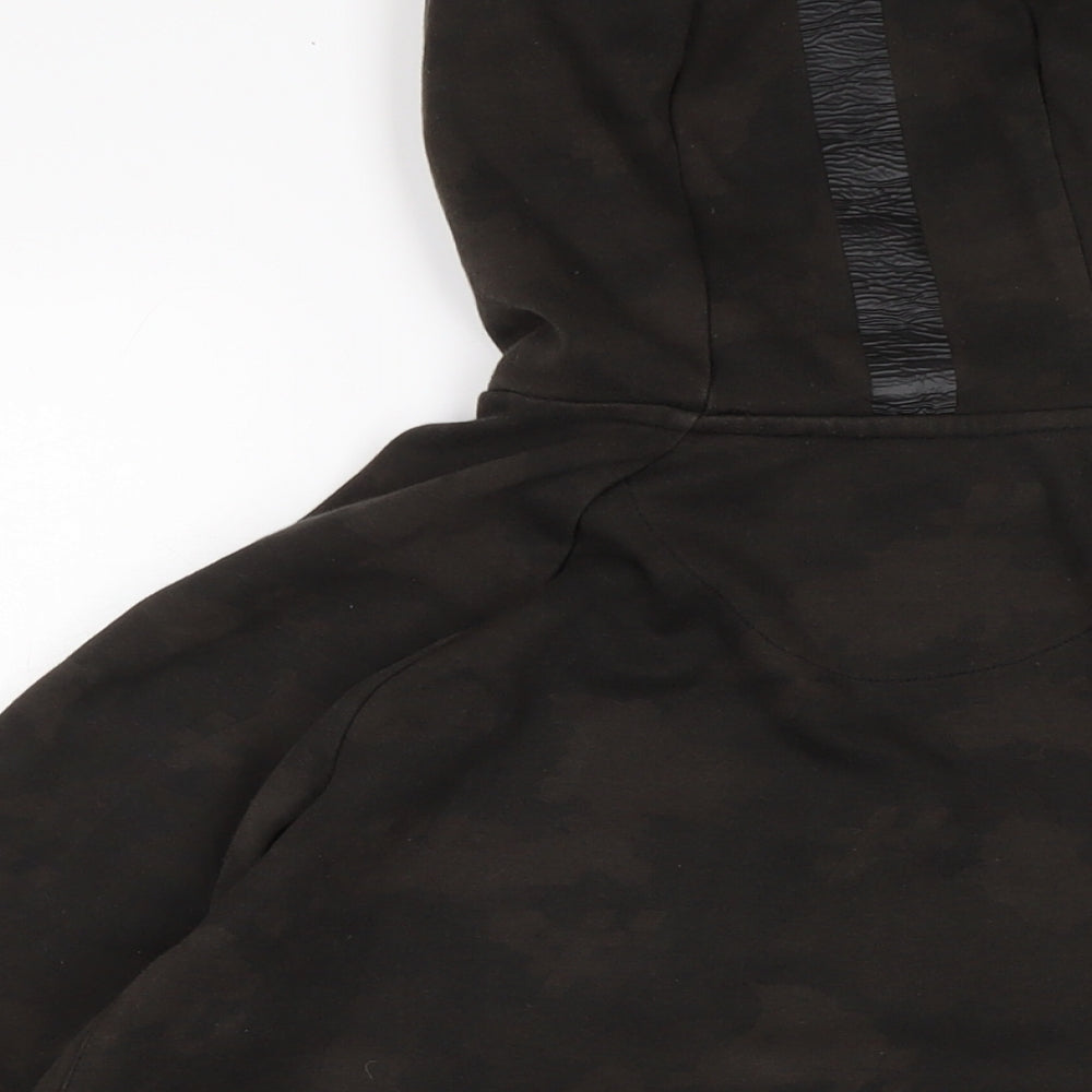 Free The Future Mens Brown Camouflage Cotton Pullover Hoodie Size S - Zip detail to side.