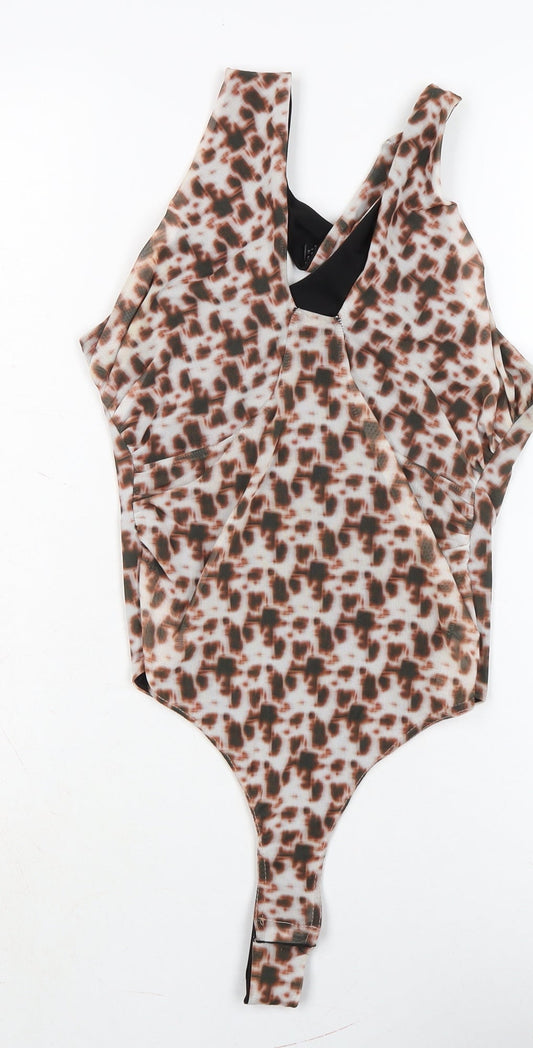 Womens UK Size 10 PRETTYLITTLETHING One-Piece Multicoloured Bodysuit