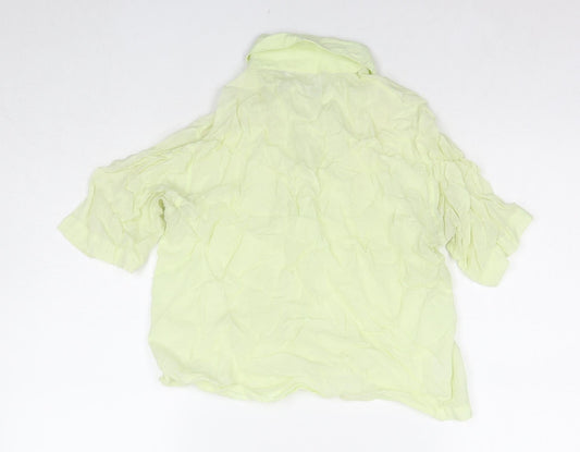 Womens UK Size 12 New Look Yellow Basic Button-Up