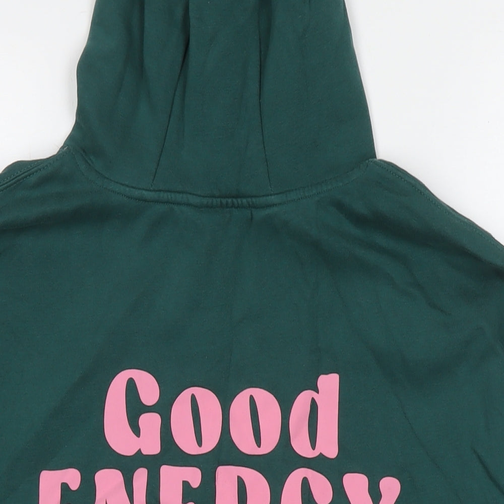 Oh Me Oh My Womens Green Cotton Pullover Hoodie Size 6 Pullover - Good Energy Club