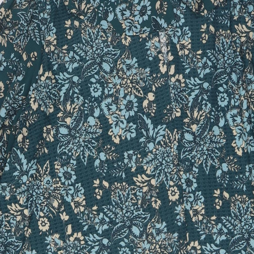 NEXT Womens Green Polyester A-Line Size 20 Round Neck - Ruffled Collar