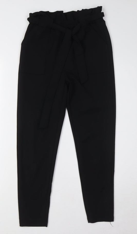 Womens UK Size 8 Boohoo Regular Fit Black Trousers