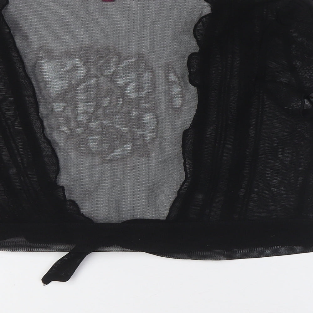 Womens UK Size 14 Pineapple Black Basic Button-Up