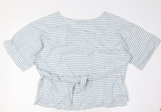 Womens UK Size 12 Marks and Spencer Blue Basic Blouse