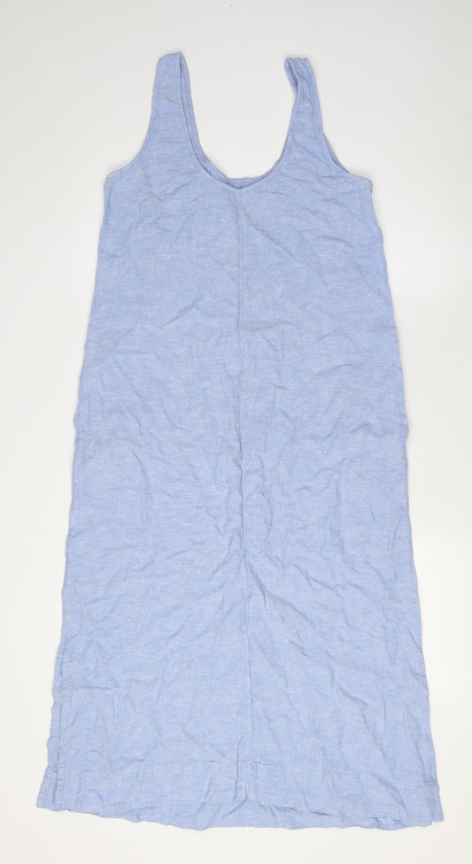 Marks and Spencer Womens Blue Flax A-Line Size 8 Scoop Neck