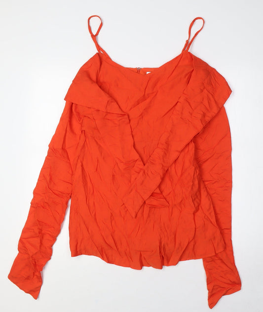 Womens UK Size 10 Glamorous One-Piece Orange Playsuit