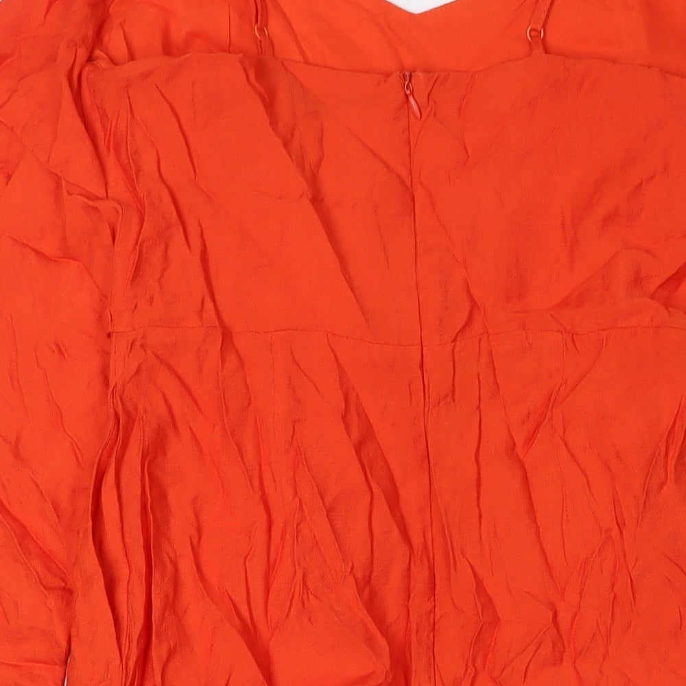 Glamorous Womens Orange Polyester Playsuit One-Piece Size 10 L3 in Zip - Cold Shoulder