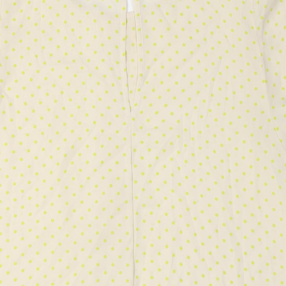 Womens UK Size M Benetton Ivory Basic Button-Up