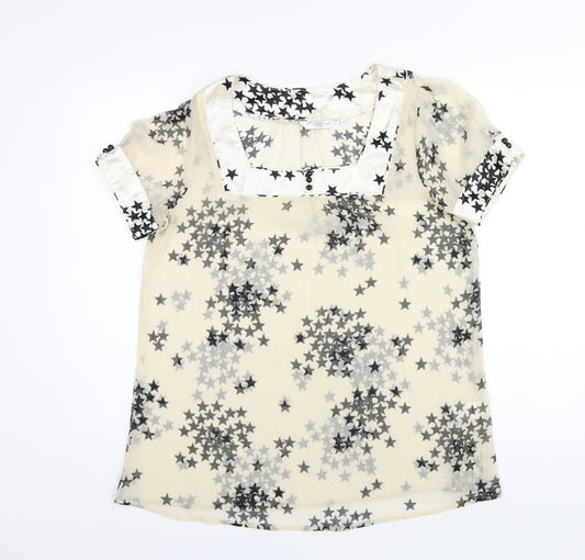 Womens UK Size 14 New Look Ivory Basic T-Shirt