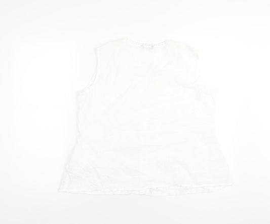 Womens UK Size 12 Roman White Basic T-Shirt