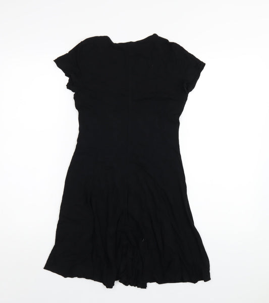 FOREVER 21 Womens Black Viscose A-Line Size S V-Neck Pullover