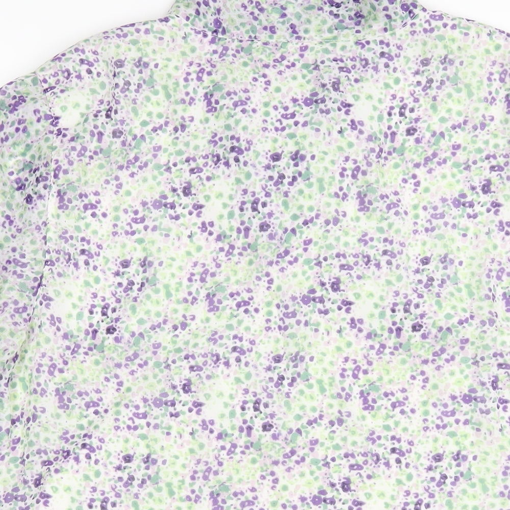 Damart Womens Multicoloured Floral Polyester Basic T-Shirt Size 18 V-Neck