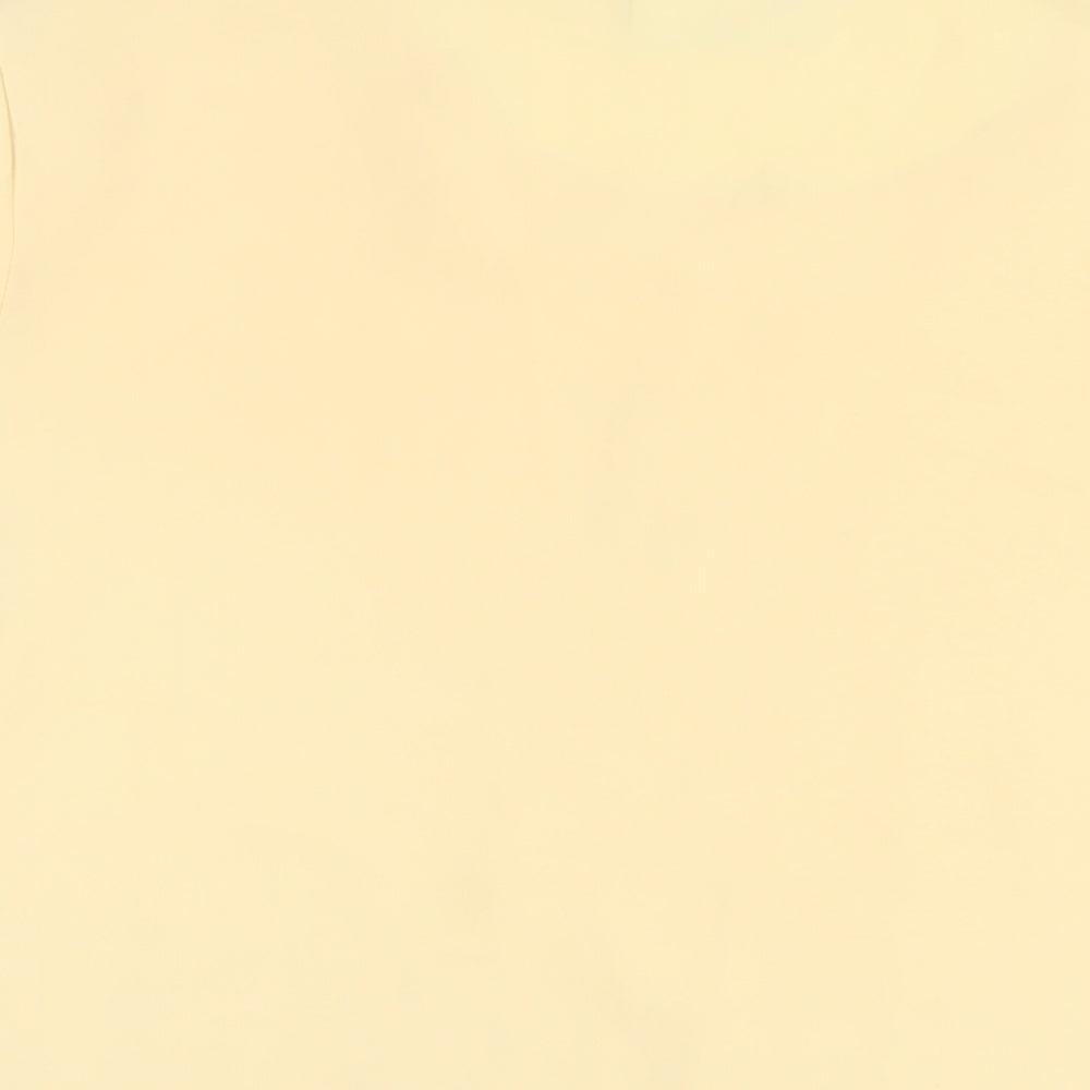 First Avenue Womens Yellow Polyester Basic T-Shirt Size 16 Round Neck